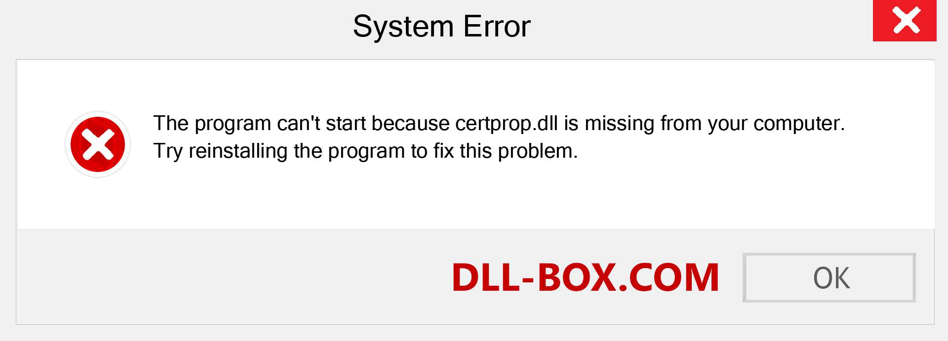  certprop.dll file is missing?. Download for Windows 7, 8, 10 - Fix  certprop dll Missing Error on Windows, photos, images