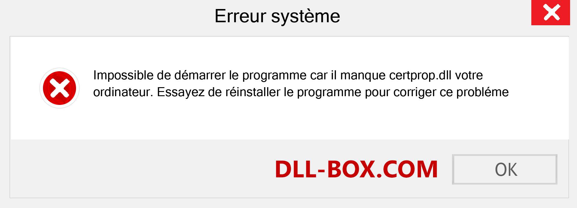 Le fichier certprop.dll est manquant ?. Télécharger pour Windows 7, 8, 10 - Correction de l'erreur manquante certprop dll sur Windows, photos, images